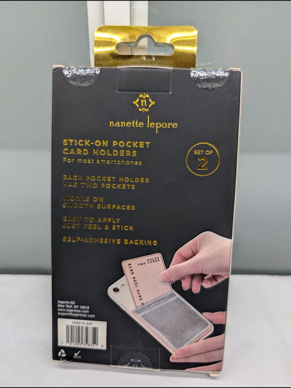 Nanette Lepore Silver Glitter Pocket Card Holders